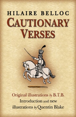 Book cover: “Cautionary Verses” by Hilaire Belloc, with a cavalry illustration.
