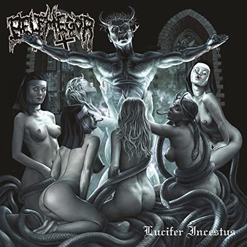 Dark album cover featuring a demonic figure and surrounding nude women.