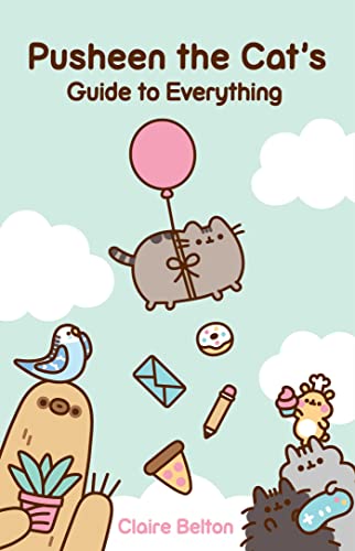 Book cover featuring Pusheen the cat floating with a balloon, surrounded by various icons.