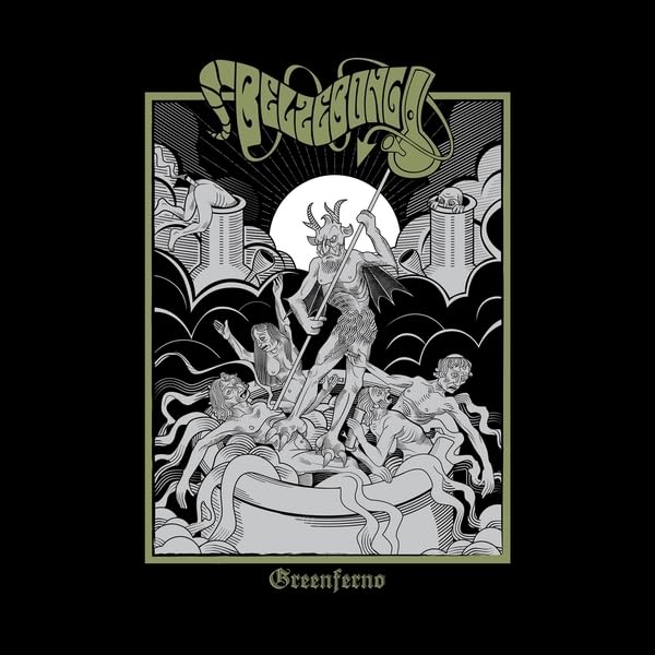 Belzebong album cover: demonic figure with figures amidst swirling clouds.