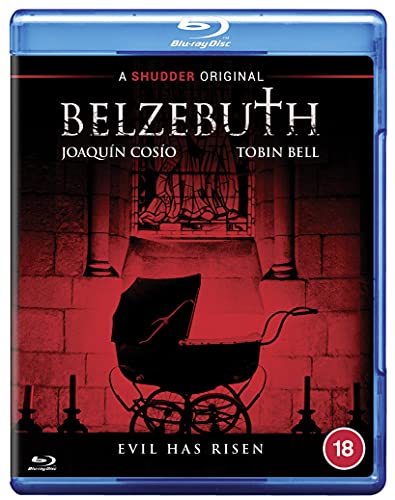"Blu-ray case for 'Belzebuth' with a red-tinted cover featuring a baby carriage."