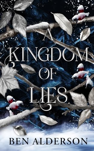 Book cover showing silver leaves and snow-covered branches against a dark, icy blue background.