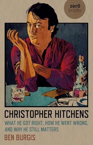 Book cover: illustrated portrait of Christopher Hitchens with drink and cigarette.