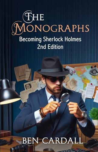 Book cover featuring a man in a hat holding a magnifying glass.
