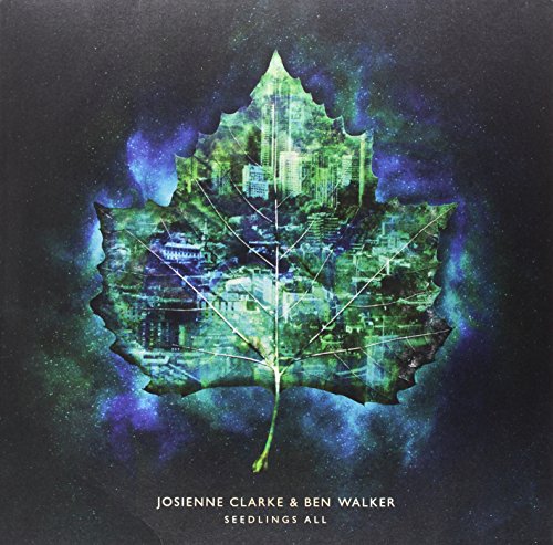 Vinyl album cover: a green maple leaf with cityscapes inside, cosmic background.