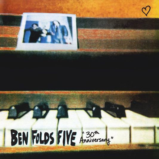 Album cover for Ben Folds Five’s 30th Anniversary edition, piano keys, photo.
