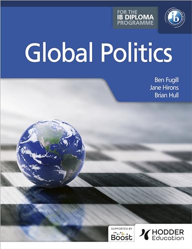 Textbook cover titled Global Politics featuring a globe resting on a chessboard surface.