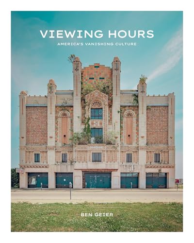 Decaying, ornate theater facade with overgrown vegetation, book cover.