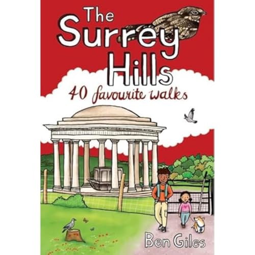 Book cover illustration showing a classical temple, two children, and a dog walking outdoors.