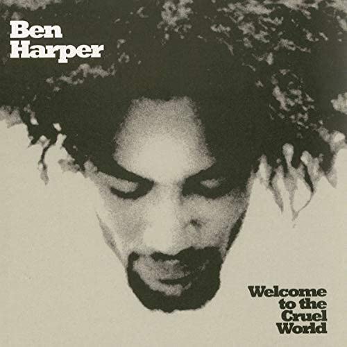 Ben Harper album cover, black and white portrait with textured background.