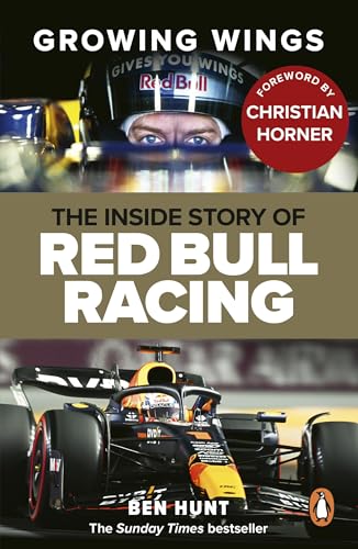 Book cover featuring a race car driver and a Red Bull Formula One car.