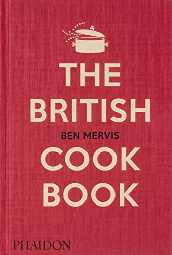 Red book cover with a white pot icon and the title The British Cookbook.