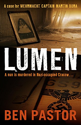 Book cover for “Lumen” featuring a vintage photo and Nazi insignia.