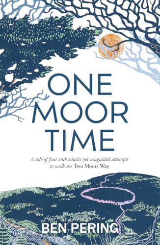 Book cover with blue text, trees, a sun, and a winding pink path.