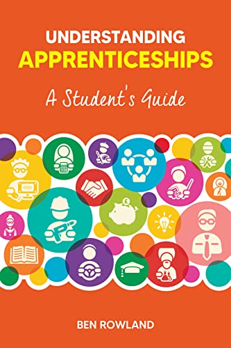 Book cover with orange background, title text, and colorful circles containing various career icons.