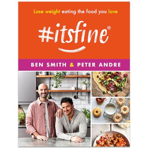 Book cover: "#it's fine" with two men and food images.