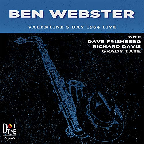 Blue and black vinyl album cover with saxophone illustration and white text.