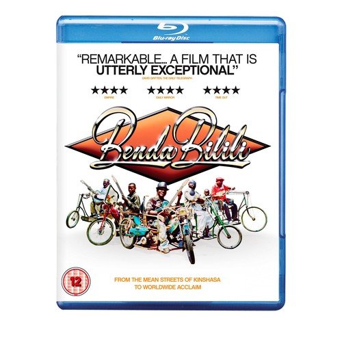 "Blu-ray case with white cover featuring a group of people on customised bicycles."