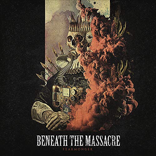 Album cover art: skeleton in armor surrounded by smoke and spikes, on a black background.