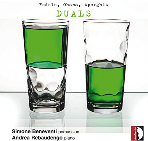 CD cover with two textured glasses, one containing green liquid.