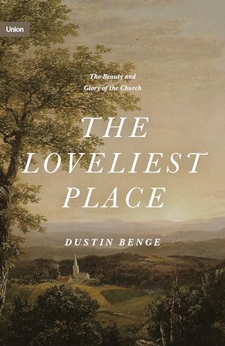 Book cover depicting a landscape with a church, titled “The Loveliest Place.”