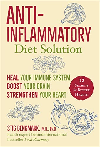 Book cover with title "Anti-Inflammatory Diet Solution" and illustrations of produce.