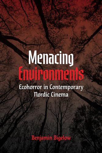 Book cover: “Menacing Environments” with dark forest and red text.