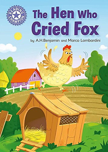 Book cover: a yellow hen jumps near a wooden chicken coop.