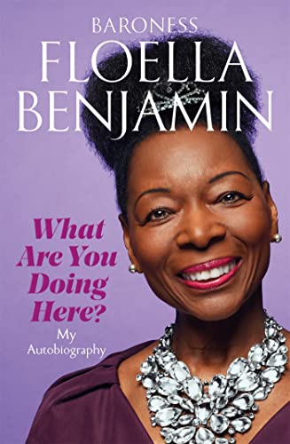 Book cover featuring Floella Benjamin, smiling, with purple and white text.