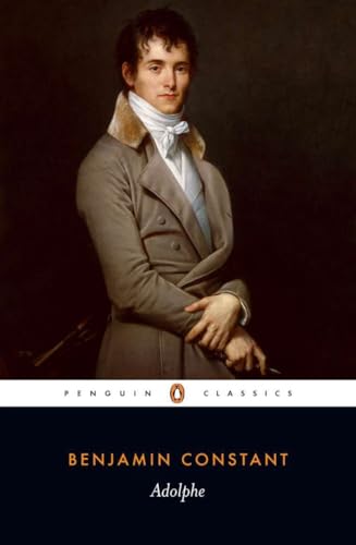 Book cover: portrait of a man in a grey coat, "Adolphe" title.