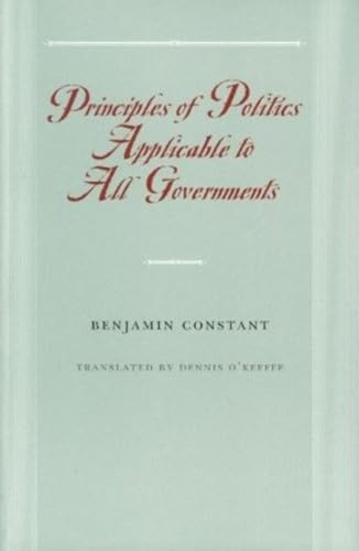 Book cover: "Principles of Politics" by Benjamin Constant, red text on beige.