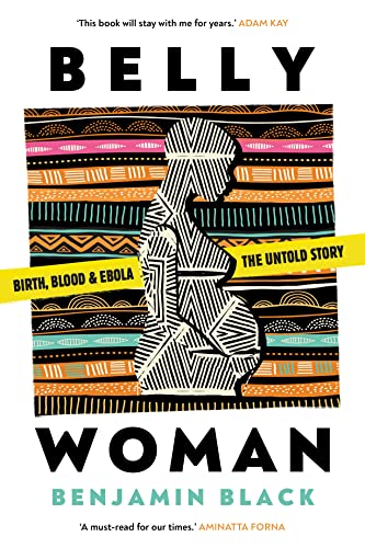 Book cover featuring a black and white silhouette of a pregnant woman against patterned stripes.
