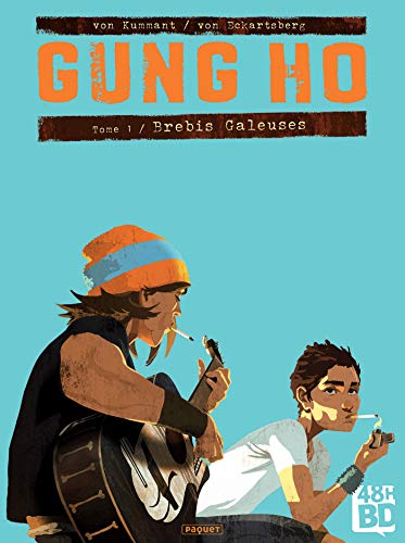 Comic book cover featuring two young men, one playing guitar.