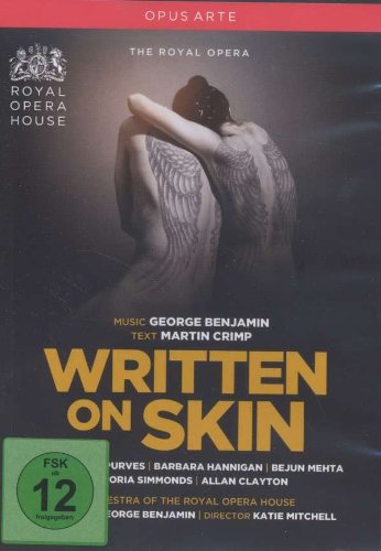 DVD cover for "Written on Skin" opera, featuring a figure with wings.