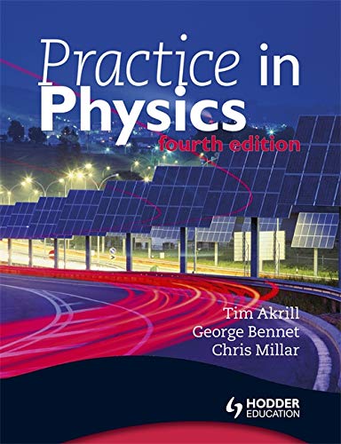 Book cover: "Practice in Physics" 4th edition, with solar panels.