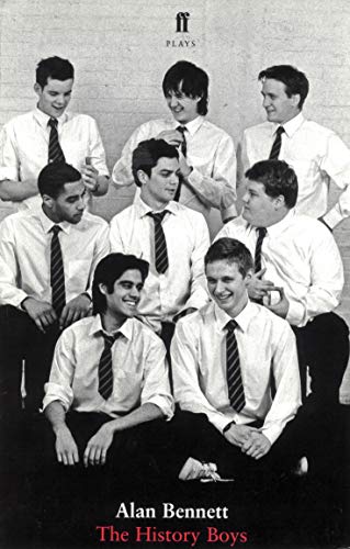 Black and white cover of The History Boys showing eight young men in school uniforms.