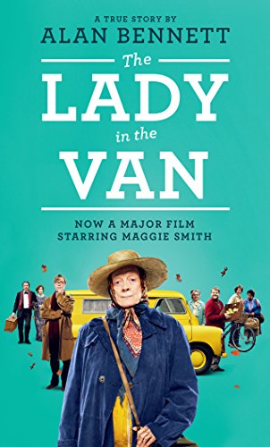 Book cover for The Lady in the Van featuring Maggie Smith and a yellow van.