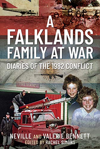 Book cover: "A Falklands Family at War" with images of soldiers and family.