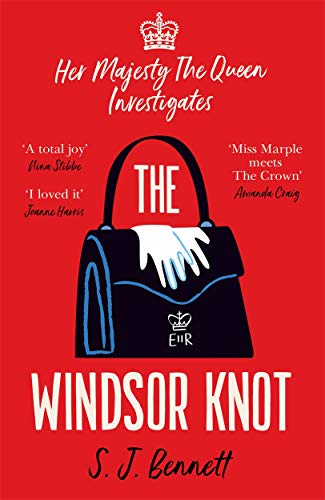 Book cover with a red background, a black handbag, white gloves, and a crown.