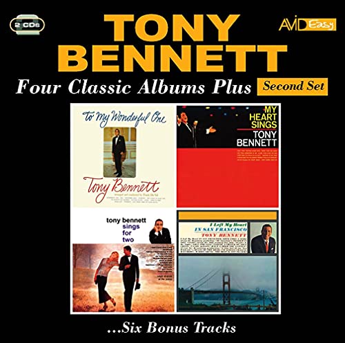 Tony Bennett album cover featuring four classic album artworks and text.