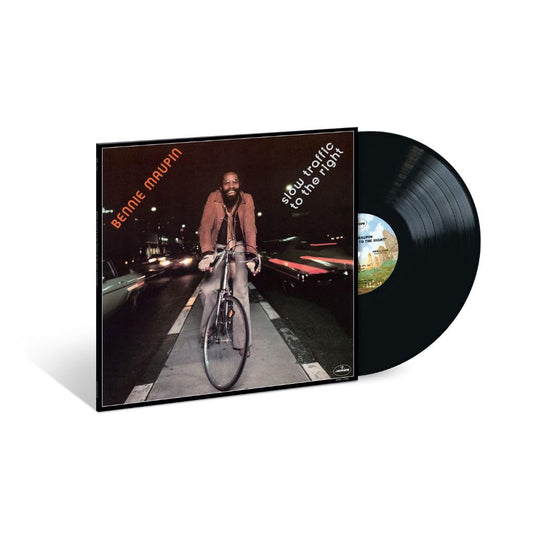 Vinyl record of Bennie Maupin’s “Slow Traffic To The Right” album cover.
