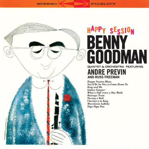 CD cover for Benny Goodman’s “Happy Session” featuring Andre Previn.