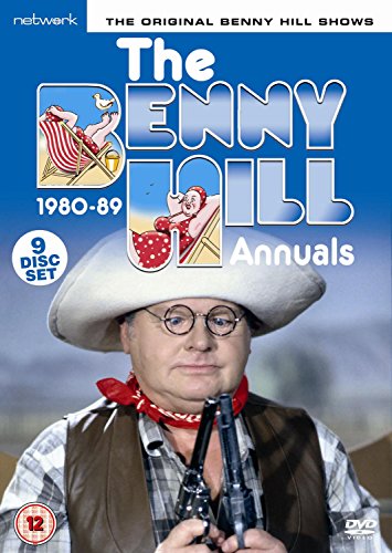 DVD cover for The Benny Hill Annuals 1980-89 featuring Benny Hill in cowboy costume.
