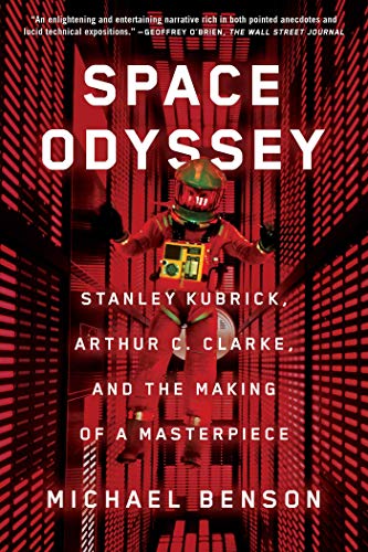 Book cover for “Space Odyssey” featuring an astronaut in red tones.