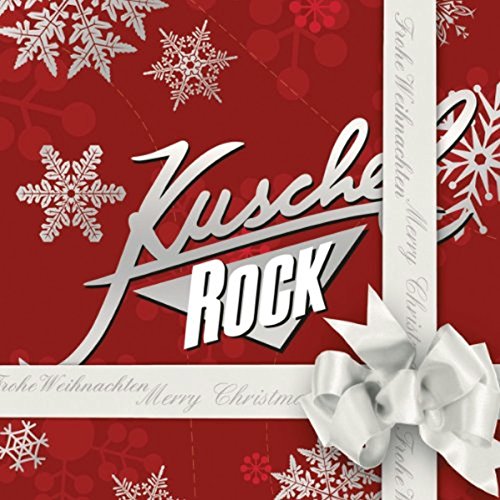 Red album cover with white snowflakes, text “Kusche Rock”, and a bow.