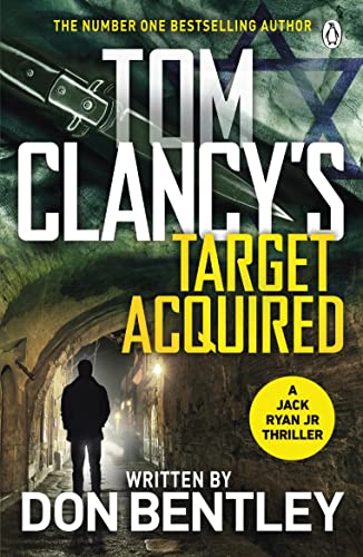 Book cover: "Tom Clancy's Target Acquired" with a figure in a tunnel.