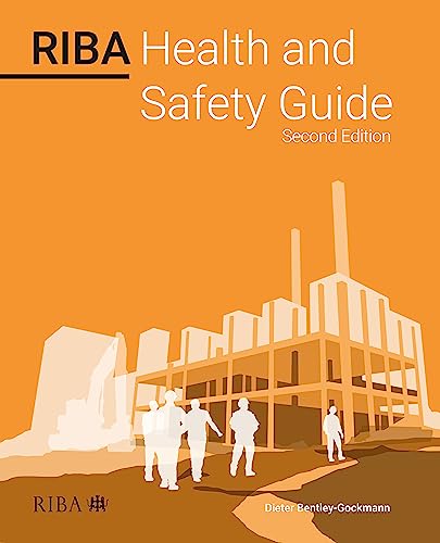 Orange book cover with building illustration and text: "RIBA Health and Safety Guide".