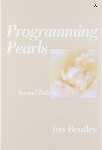 Book cover of Programming Pearls, Second Edition, by Jon Bentley, featuring a pearl image.