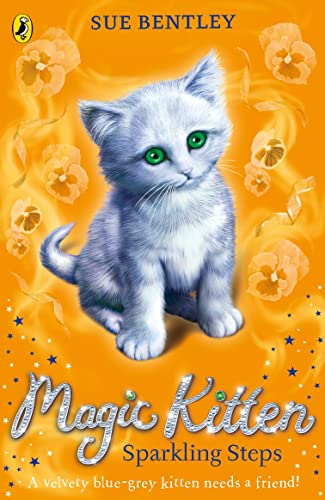 Book cover featuring a fluffy, grey kitten with green eyes.