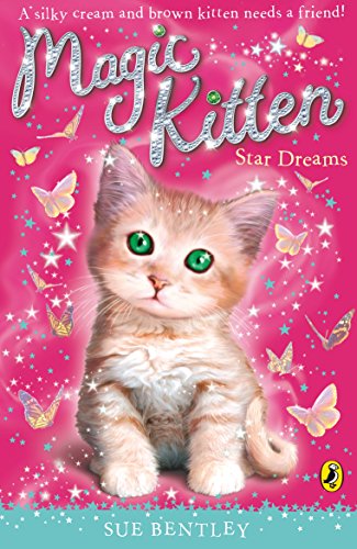 Book cover featuring a fluffy, orange kitten with green eyes and butterflies.
